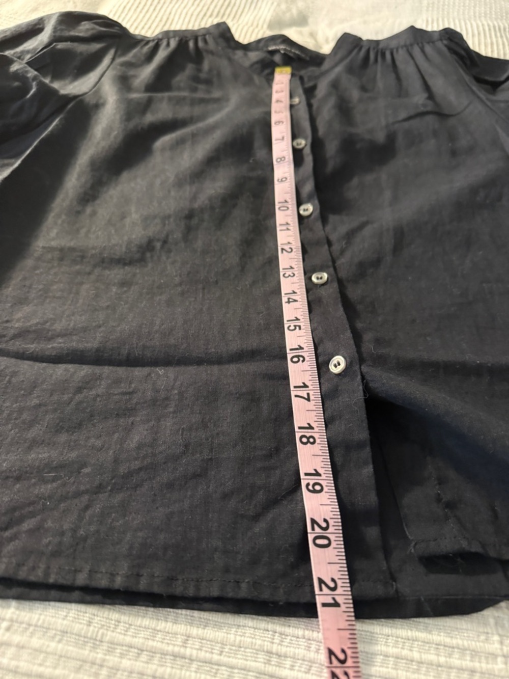 Saks Fifth Avenue XL linen/cotton Black Button-Front Top - Picture 8 of 8